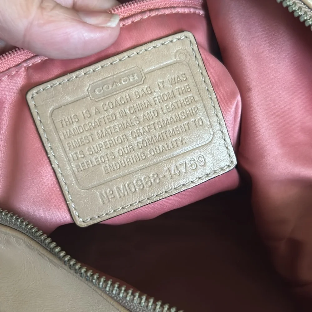 COACH Kristin Leather Crossbody Beige Convertible Shoulder Bag 14769